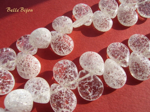 Cristal de gheata crackle briolete 17x13 mm
