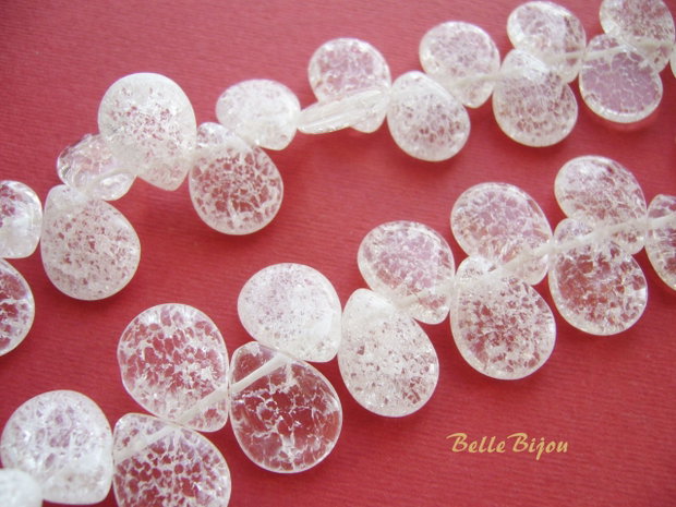 Cristal de gheata crackle briolete 17x13 mm