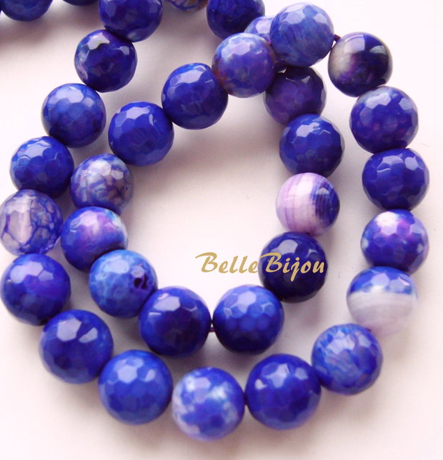 Agate fatetate regal blue cus tenta violet 8 mm