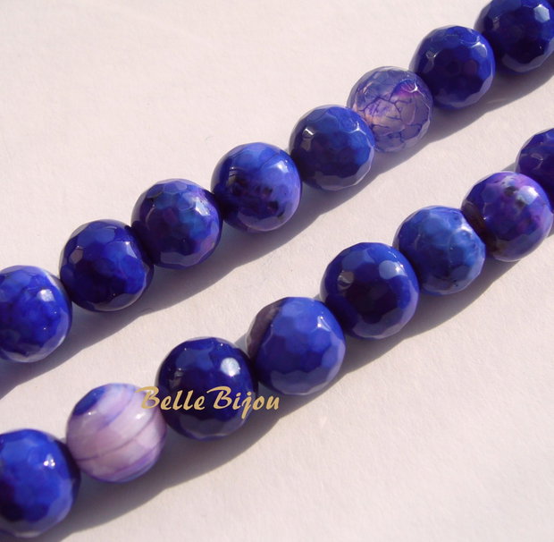 Agate fatetate regal blue cus tenta violet 8 mm