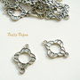 Link argintiu antichizat 2x15.5x1.5 mm