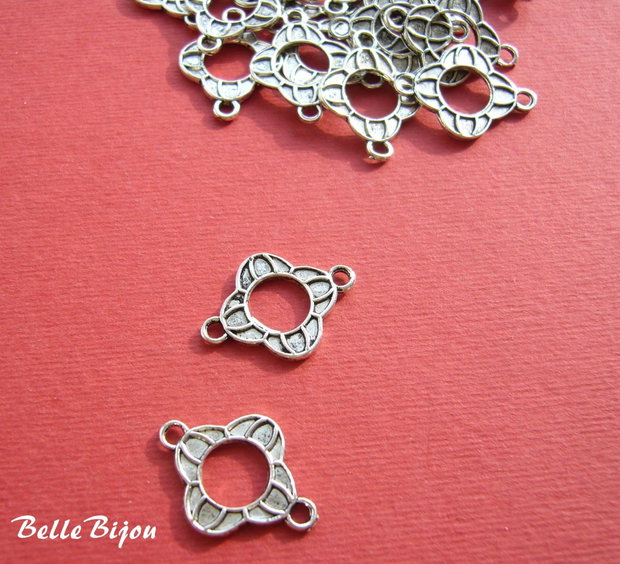Link argintiu antichizat 2x15.5x1.5 mm