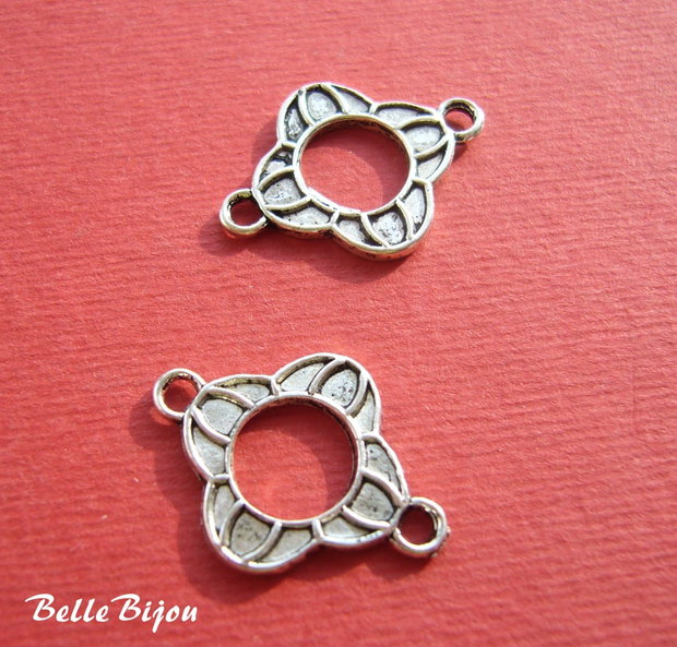 Link argintiu antichizat 2x15.5x1.5 mm