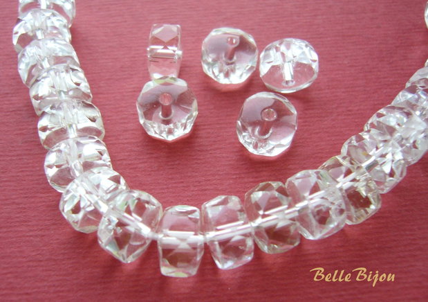 Cristal de stanca rondele fatetate aprox 9.5x5.5-6 mm