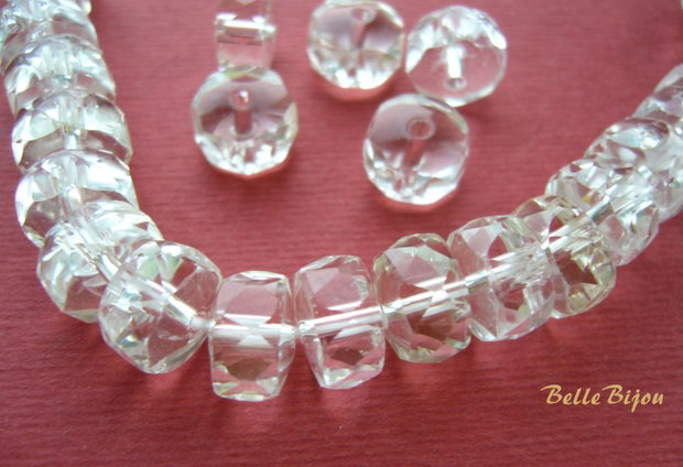Cristal de stanca rondele fatetate aprox 9.5x5.5-6 mm