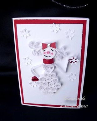 Felicitare quilling craciun