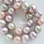 REZERVATE....Perle tip Mallorca in culori pastel aprox 16x14x12.5 mm (4 bucati)