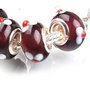 Pandora lampwork movulii cu floricele, 13.5mm