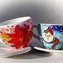 Set 2 Cesti cu Farfurioare " Christmas in my Coffe " 3D