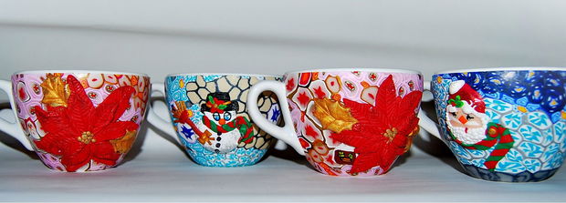 Set 2 Cesti cu Farfurioare " Christmas in my Coffe " 3D