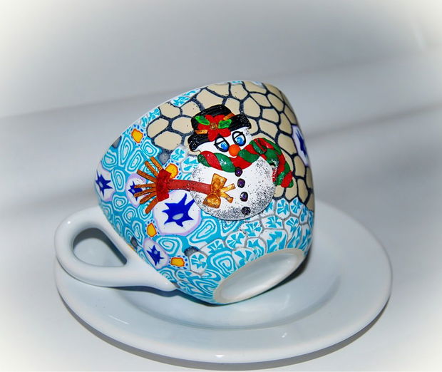 Set 2 Cesti cu Farfurioare " Christmas in my Coffe " 3D