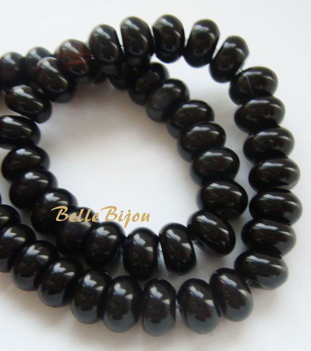 Agate negre rondele aprox 8x5 mm