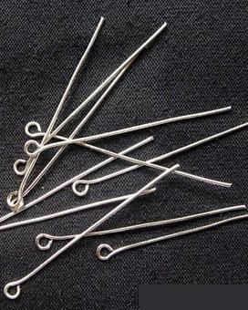 Ace cu buclă, culoarea nichelului, cca. 0,7 mm grosime, 1,8 cm lungime