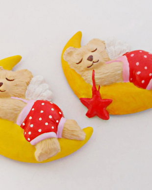Ursulet care doarme pe luna - decoratiune magnet