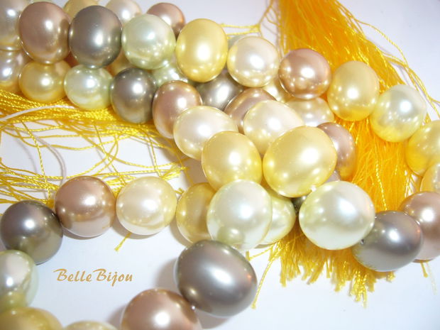 Perle tip Mallorca in culori pastel aprox 16x14x12.5 mm (4 bucati)