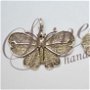 Pandantiv fluture, argintiu antichizat, 40x30x3 mm