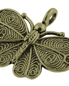 Pandantiv fluture, bronz antichizat, 40x30x3 mm