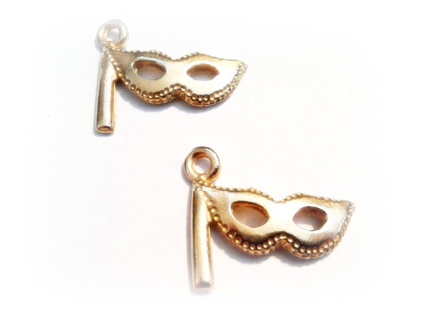 1b Charm aliaj aurit Masca 22x18mm (GPLAK 108)