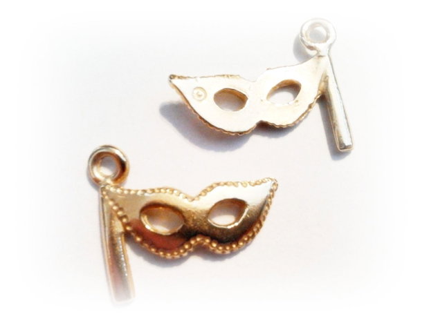 1b Charm aliaj aurit Masca 22x18mm (GPLAK 108)
