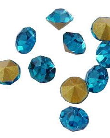 Rhinestone albastru, conic