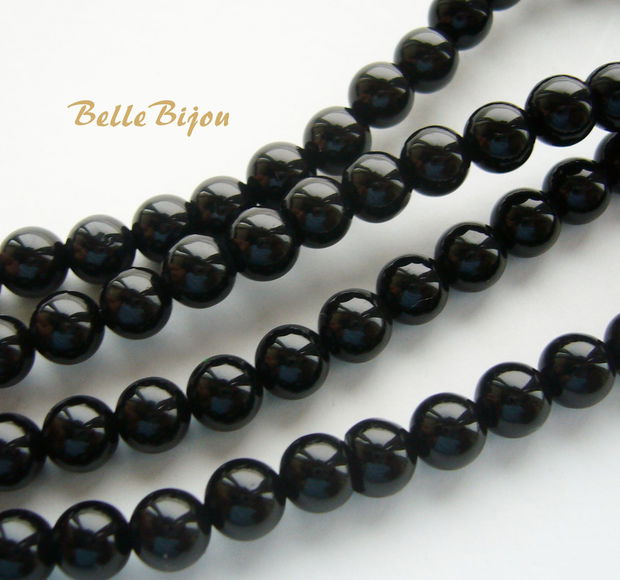 Agate negre aprox 6.5 mm