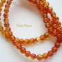 Agate culoarea carneolului aprox 4 mm (10 bucati)
