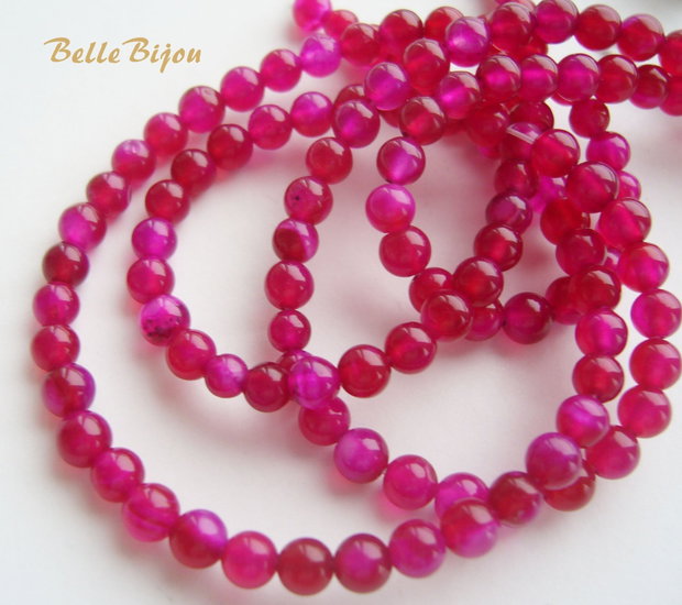 Agate vopsite fucsia aprox 4 mm (10 bucati)
