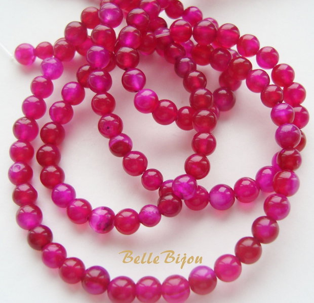 Agate vopsite fucsia aprox 4 mm (10 bucati)