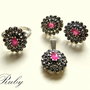 925 sterling silver RUBY - set!