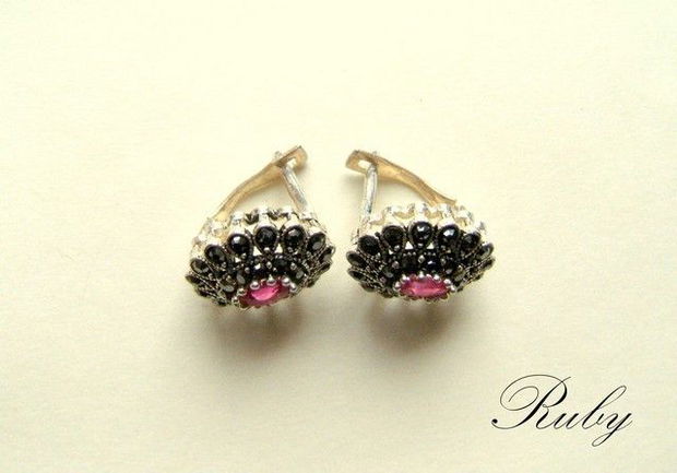 925 sterling silver RUBY - set!