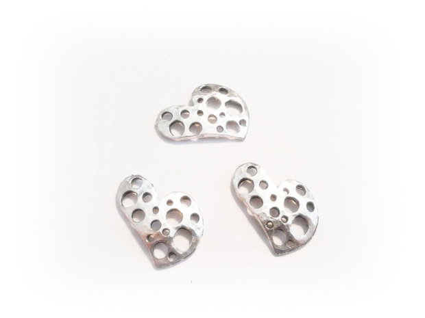 1b Charm placat argint '' Inima '' 15 x 20 mm