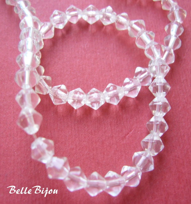 Cristale biconice de aprox 4 mm cristal - clear (10 bucati)