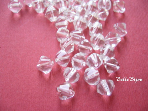 Cristale biconice cristal - clear aprox 6x6 mm (10 bucati)