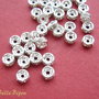 Distantiere rhinestone argintii 4x2 mm cu cristale culoare cristal-clear