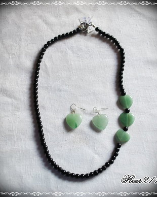SET-ONIX NEGRU SI AVENTURIN VERDE-1-VANDUT