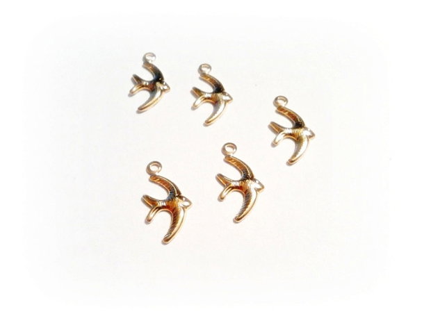 1b Charm placat aur '' Randunica '' 10 x 5  mm