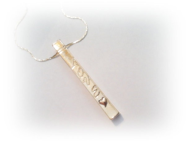 1b Pandantiv placat aur " Big Love  ''  5x5x50 mm