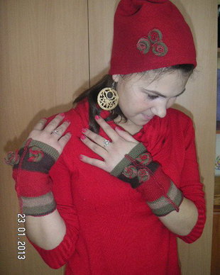 set caciulita cu mansete