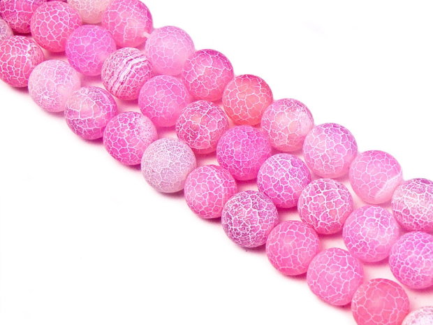 Agate Crackle roz, sfere 10 mm (cod 1-30)