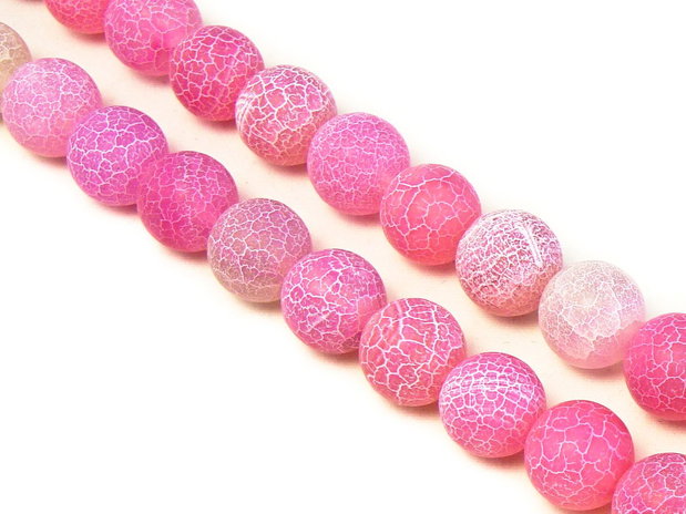 Agate Crackle roz, sfere 12 mm (cod 1-100)
