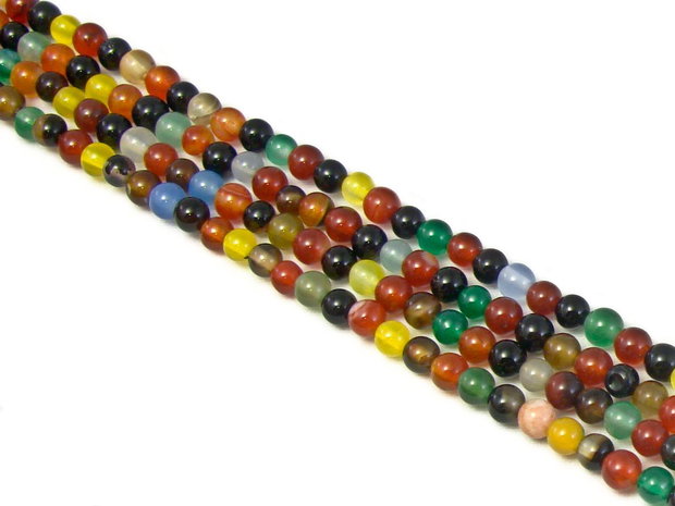 Agate mix, sfere 4 mm (cod 1-112)