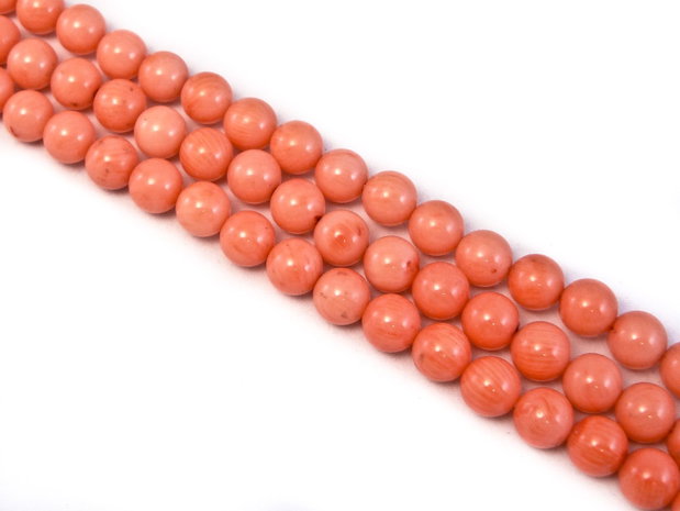 Coral roz, sfere 8 mm (cod 1-125)