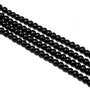 Perle de sticla negre, sfere 4 mm - 10 buc  (cod 2-13)