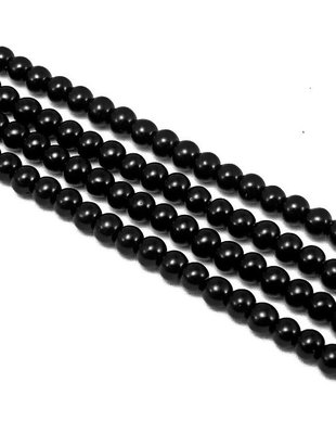 Perle de sticla negre, sfere 4 mm - 10 buc  (cod 2-13)