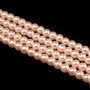 Perle de sticla roz pal, sfere 6 mm - 10 buc  (cod 2-21)