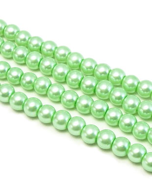 Perle de sticla vernil, sfere 6 mm - 10 buc  (cod 2-22)