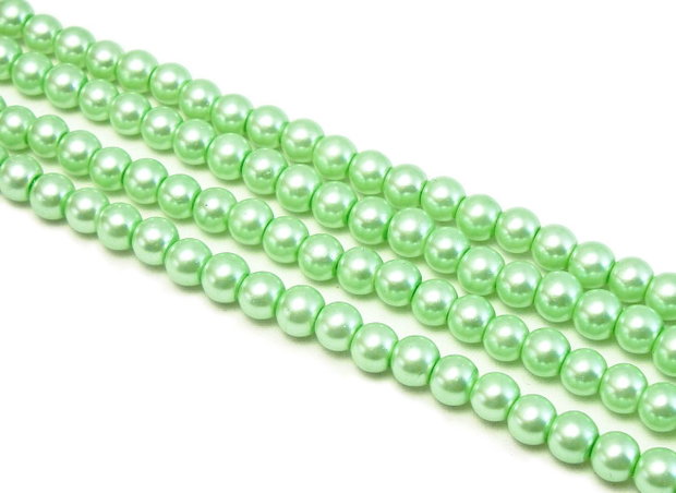 Perle de sticla vernil, sfere 6 mm - 10 buc  (cod 2-22)