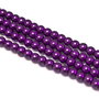 Perle de sticla mov, sfere 6 mm - 10 buc  (cod 2-23)