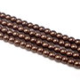 Perle de sticla maro, sfere 6 mm - 10 buc  (cod 2-24)