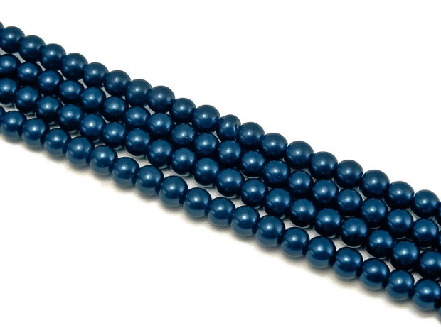 Perle de sticla bleumarin, sfere 6 mm - 10 buc  (cod 2-25)